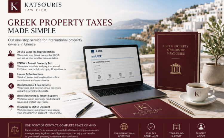  Owning Property in Greece with Confidence: Katsouris Law Firm’s One-Stop Tax, Rental and Property Support Service